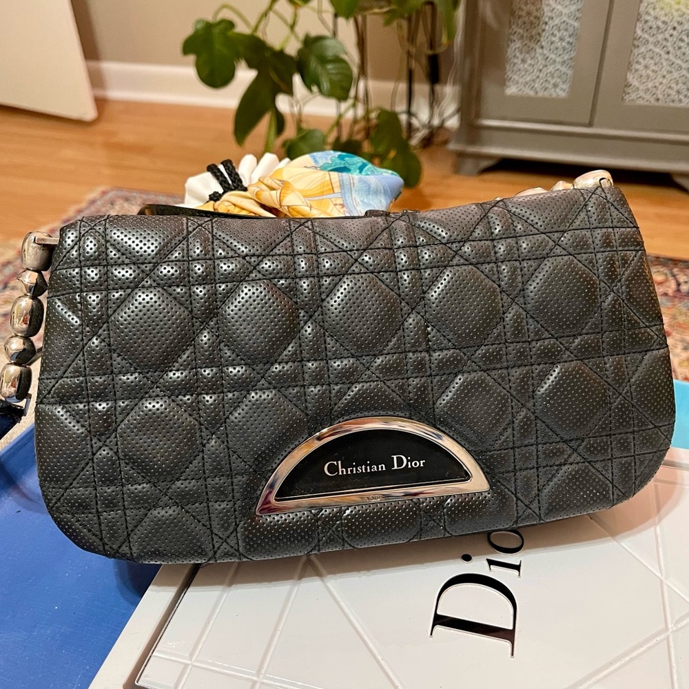 Dior Black Leather Cannage Malice Bag